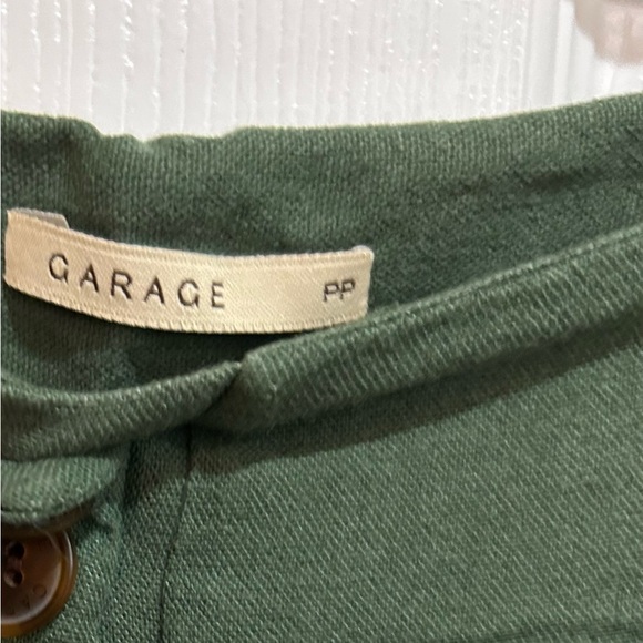 Garage Olive Green Button-Up Pants (look & feel like Linen) Size PP - Picture 2 of 3